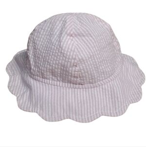 Starting Out Pink and White Striped Seersucker Baby Hat 0/3M‎